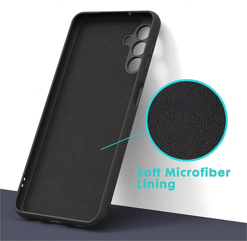 Samsung Galaxy A14 5G Case, Black Liquid Silicone with Microfiber Lining & Shockproof Design