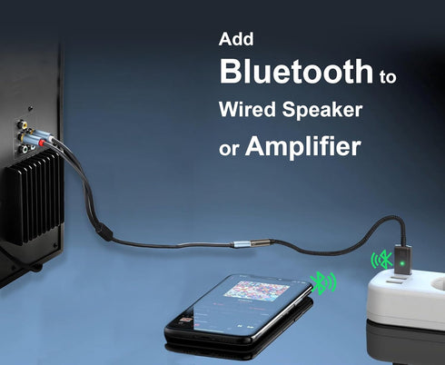 Bluetooth 5.3 to Aux Adapter for Car or Amp, USB to 3.5mm Female Bluetooth Receiver, add Bluetooth to Wired Headphone, Car, Speaker, or Amplifier for Hands-Free Call, Voice Navigation, Music