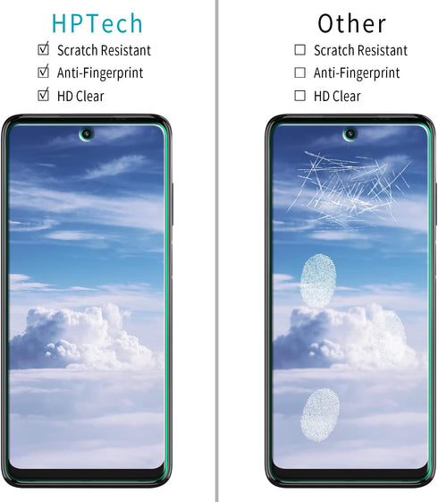 HPTech (2 Pack) Designed For Motorola Moto G 5G (2022) Tempered Glass Screen Protector, Anti Scratch, Bubble Free, Case Friendly