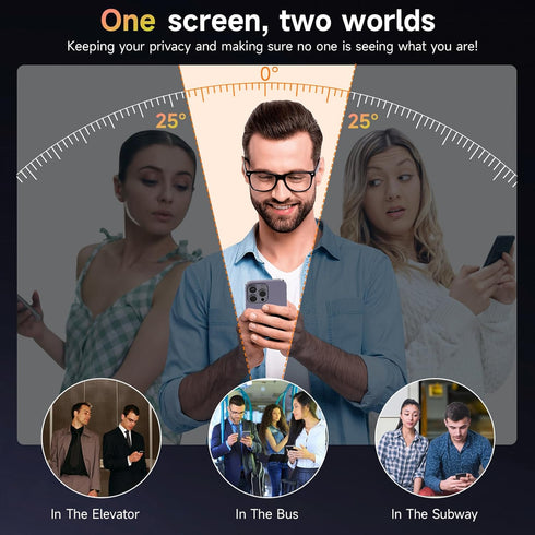 (2 Pack) Compatible with iPhone 14 Pro Max Privacy Screen Protector 6.7 Inch, Mirror Anti Spy Tempered Glass with Easy