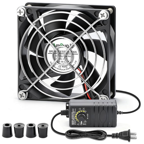 80mm 12v dc Small Computer Fan with AC Plug 110v 220v Variable
