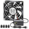 80mm 12v dc Small Computer Fan with AC Plug 110v 220v Variable