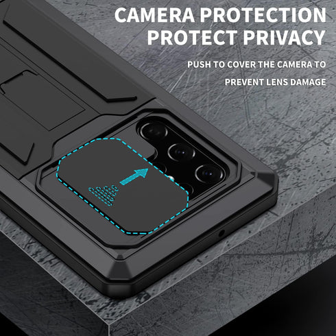 Samsung Galaxy S22 Ultra 5G Case, Heavy Duty Aluminum Metal Gorilla Glass Waterproof Shockproof Protector Cover