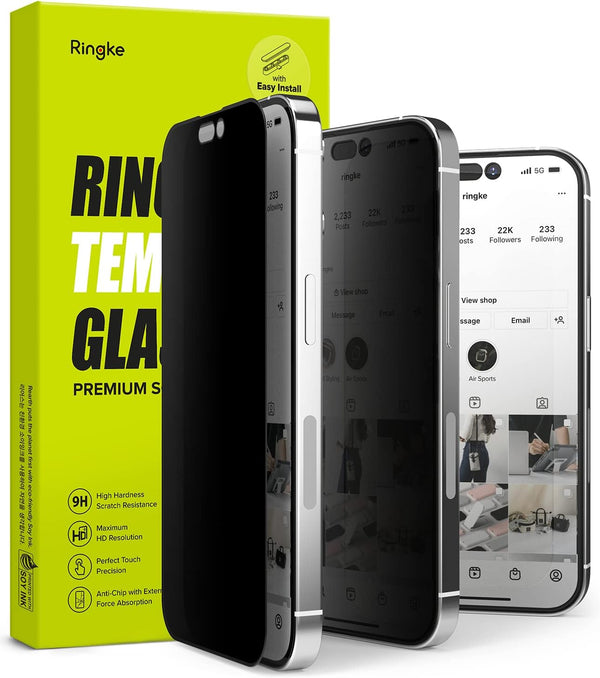 Ringke Privacy Glass Screen Protector for iPhone 14 Pro Max, Anti-spy Full-Coverage Tempered Glass