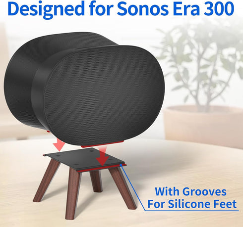 Wooden Table Stand for Sonos Era 300 Space Saving Desktop Speaker Stand Compatible with Sonos Era 300 Desk Stand Holder for Decorations, Black