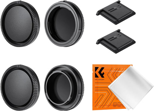 K&F Concept E Mount Body Cap & Rear Lens Cover for Sony Nex E Mount A6700 A6600 A6500 A6400 A6300 A6100 A6000 A5100