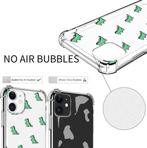 YESPURE Clear Case for iPhone 11, Cute Dinosaur Pattern, Soft Transparent Slim Cover for Kids and Women