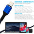 iPhone Charger Cable, Apple MFi Certified 5 Pack 6 FT Blue Long Lightning Fast Charging High Speed Data Sync USB Cable