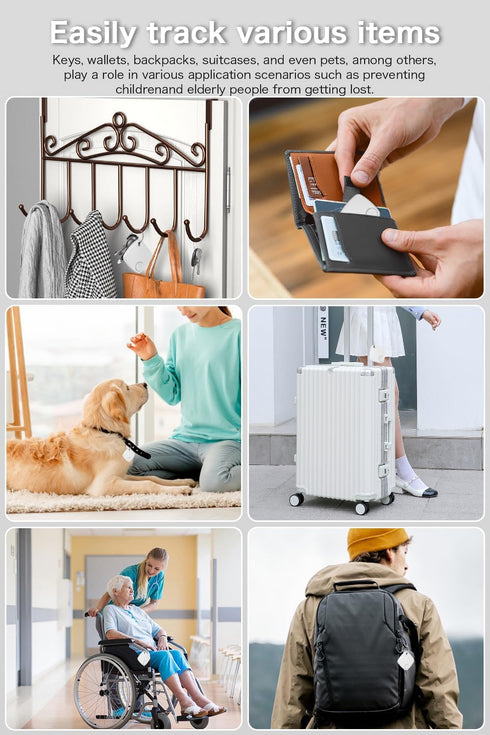 Find My Key Tracker S1, Works with Apple Find My, Bluetooth Trackers for Keys, Bags, Wallets, Luggage (S1 White)