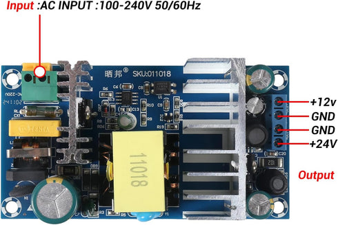 ATNSINC 2PCS 24V 4A 12V 1A 120V (100-260V) 24V 12V 100W 24V 4A 12V 1A) AC to DC Isolated Power Supply Module DC Dual