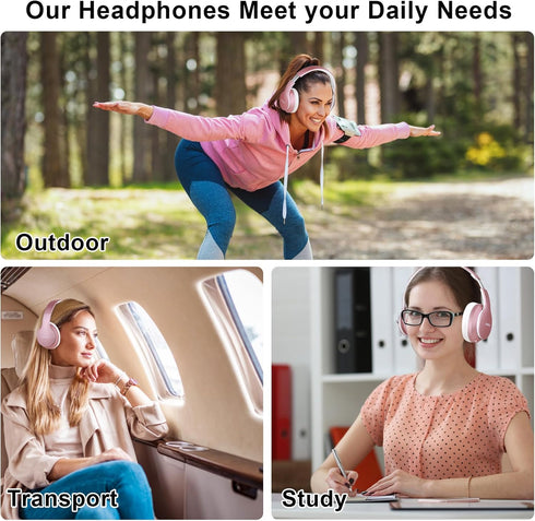 B9 Wireless Headphones Over-Ear, 60 Hours Playtime, Lightweight Folding Hi-Fi Stereo Bluetooth Headset