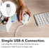 Macally Silent Wired Mouse, Slim & Compact USB Mouse for Apple Mac or Windows PC Laptop/Desktop (White)