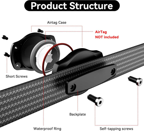 AirTag Strap Mount, Waterproof Holder Case for Apple AirTag, Discreet for Backpacks, Bags & Camera Straps