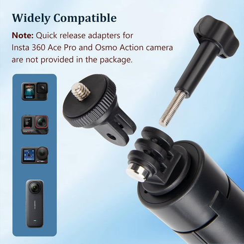 HSU 13 12 11 Insta360 X5, X4, X3, X2, Tripod Stand + Selfie Stick Pole - Waterproof Hand Grip for GoPro Here AKASO DJI
