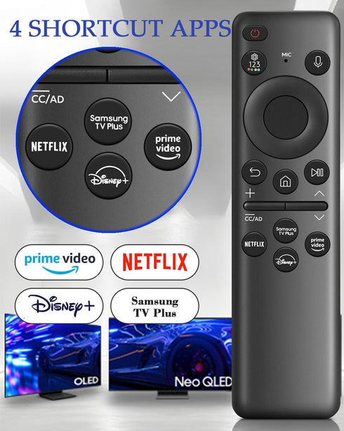 ????????-???????????? ?????????????? Solar Voice Remote Control for Samsung TV, Compatible with BN59-01432A