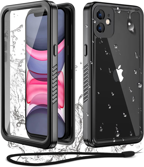 WIFORT Waterproof Case for iPhone 11 - Certified Water Proof & Military Protection with Built-in Screen Protector