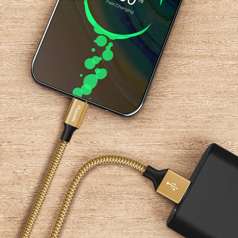 etguuds Gold USB C Cable 3.3ft Fast Charging, 2-Pack Braided USB to USB C Cable for Samsung Galaxy S23 S22 S21 S20