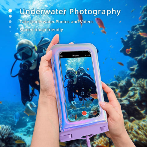 Floating Waterproof Phone Pouch, Soap Bubble Waterproof Case with Crossbody Lanyard for iPhone 15 14 13 Pro Max