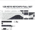 Tsungup PBT Keycaps, White & Black Topographic 128 Keys Shine Through Side Printed Keycaps 75 Percent for Gateron MX