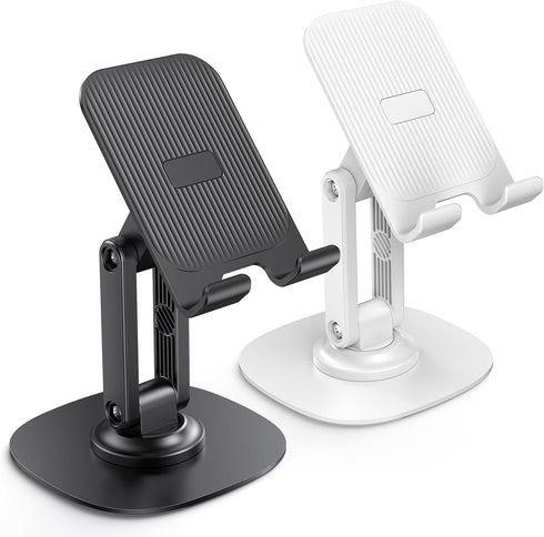 OMOTON Cell Phone Stand for Desk, 2 Pack Adjustable Foldable Phone Holder, 360