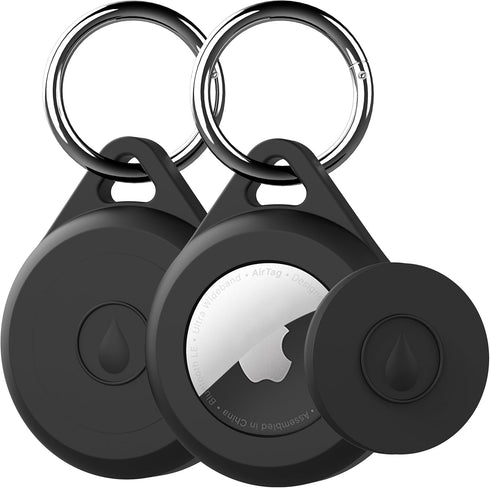 Airtag Keychain Holder Case for Apple Airtag, 2 Pack IPX8 Waterproof, Shockproof, Anti Scratch Holder for Key, Kid,