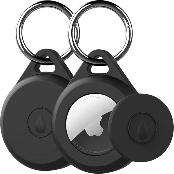 Airtag Keychain Holder Case for Apple Airtag, 2 Pack IPX8 Waterproof, Shockproof, Anti Scratch Holder for Key, Kid,