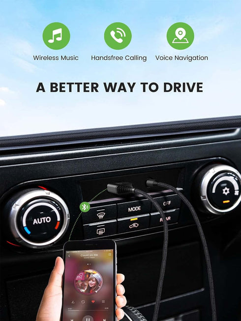 Bluetooth Aux Adapter for Car, USB Aux Bluetooth 5.2 Receiver with 3.5mm Jack Kit, Handsfree Calling, Music Streaming, Compatible with Trucks, Vehicle, Home HiFi Stereo Speakers