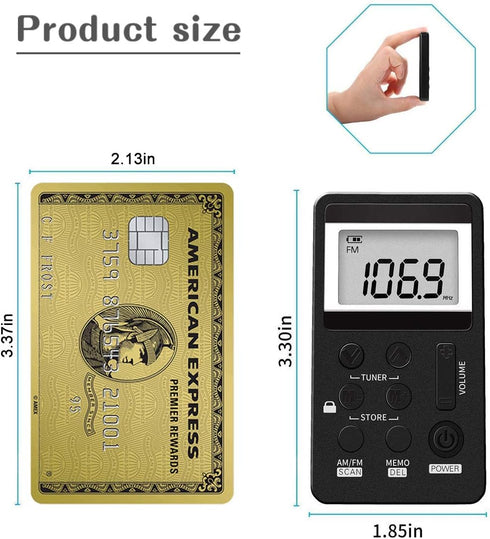 Personal AM/FM Pocket Radio, Portable VR-robot Mini Digital Tuning Walkman Radio with Rechargeable Battery for