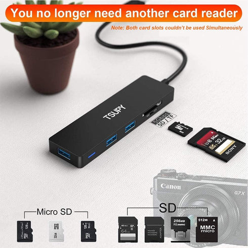 TSUPY 3.0, 5 1 3.0 3 3.0 USB Hub in Multiport Adapter USB Hub with SD Micro SD Card Reader, USB Ports Compatible