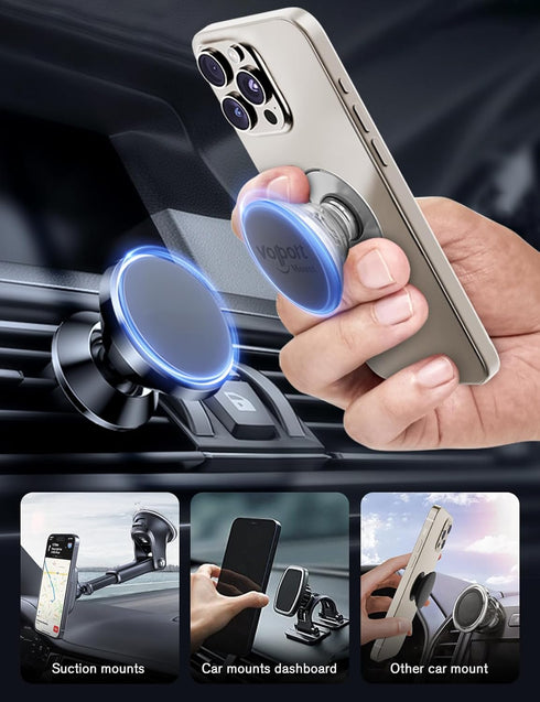 volport 6pcs Mount Metal Plates Replacement for Magnetic Phone Car Mount, 3M Strong MagicPlate Adhesive Round Disc