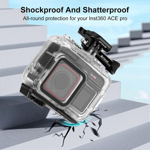 PULUZ Waterproof Case for Insta360 Ace Pro, Diving Housing for Underwater Photography, Waterproof Down to 60m