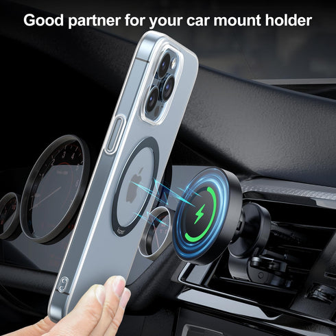 Magnetic Ring Sticker for MagSafe Phone Magnet, 2 Pack, Upgrade Built-in Magnet for Wireless Charging, Light Blue