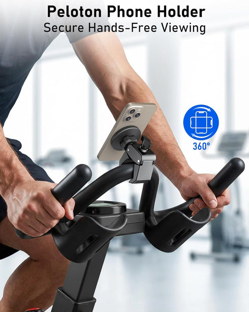 NINEFATICS 20X N52 360 45 1217 Phone Holder for Peloton Bike, Magnetic Phone Mount Clamp, Magnets, Rotate & Tilt
