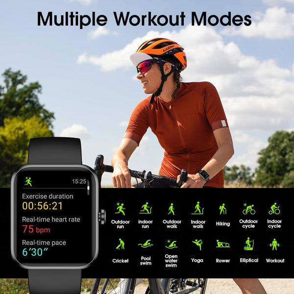 Smart Watch, Fitness Tracker, 45mm Touchscreen, Heart Rate Monitor, Blood Oxygen, Sleep Tracking, IP68 Waterproof,