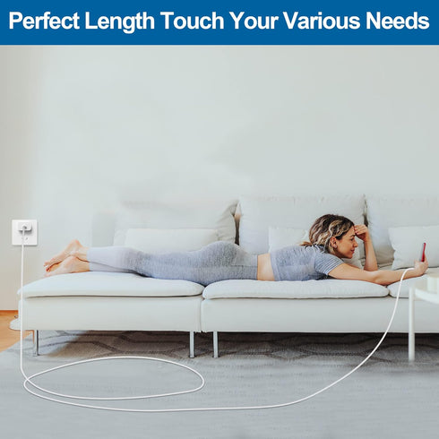 10FT USB C to Lightning Cable 2-Pack - Fast Charging for iPhone 14/13/12/11/XR/XS/X/8/iPad, MFi Certified.