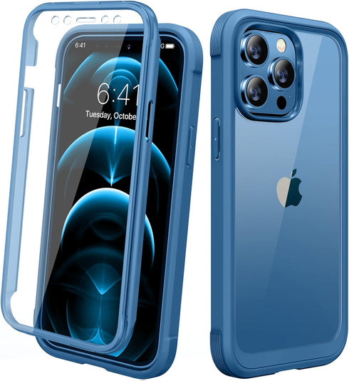 Miracase Designed for iPhone 12 Pro Max Case, Full Body Rugged Case with Built-in Touch Sensitive Screen Protector