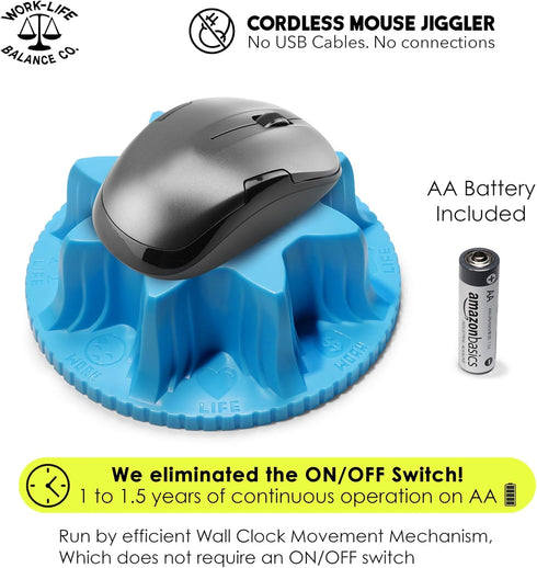 Mechanical Mouse Jiggler - Undetectable Device, Keeps Mouse Moving and Computer Awake, Cordless, Wireless