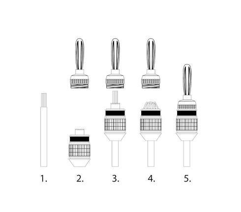 Sewell SW-29863-12 Deadbolt Banana Plugs, 12-Pairs Gold Plated Speaker Plugs, Quick Connect