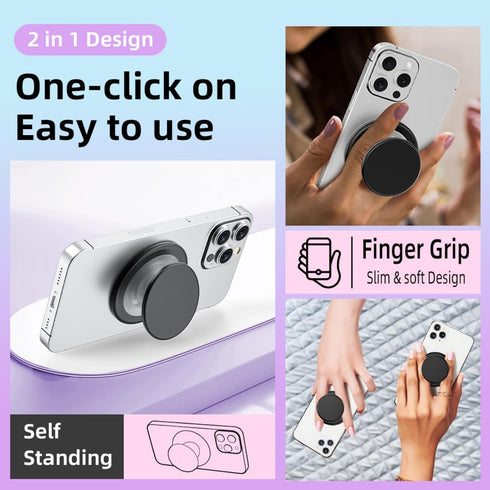 Grippopso 16 15 14 13 12 for Magsafe Phone Grip, Magnetic Phone Grip Holder, Magnetic Collapsible Expandible Mobile