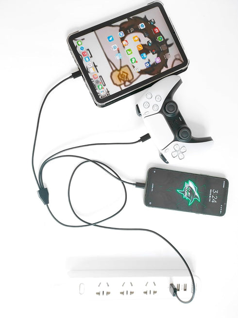 Herfair 3-in-1 Micro USB Splitter: 3 USB to Multi Micro USB Adapter, 480Mbps Data Sync for all Micro USB devices.