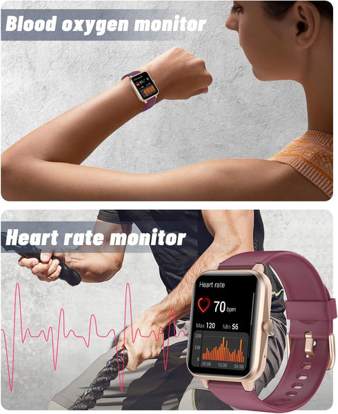 GRV Smart Watch for iOS and Android, IP68 Waterproof Fitness Tracker with Heart Rate/Sleep Monitor