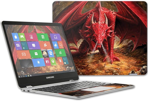 MightySkins Skin for Samsung Chromebook Plus 12.3"(2017) - Angry Dragon | Unique Vinyl Wrap Cover