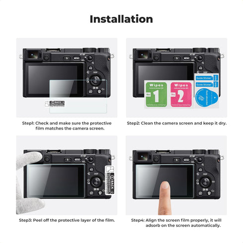 K&F Concept 3pcs Screen Protector & Hot Shoe Cover for Sony NEX 7/NEX 6/NEX 5/NEX 3N/A6600/A6100 Cameras