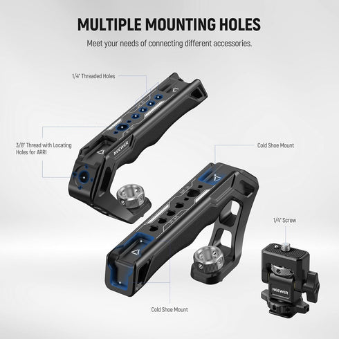 NEEWER CA007 Top Handle + MA006 Monitor Mount Set, Camera Cage Handle with 3/8" ARRI Locating for Field Monitor