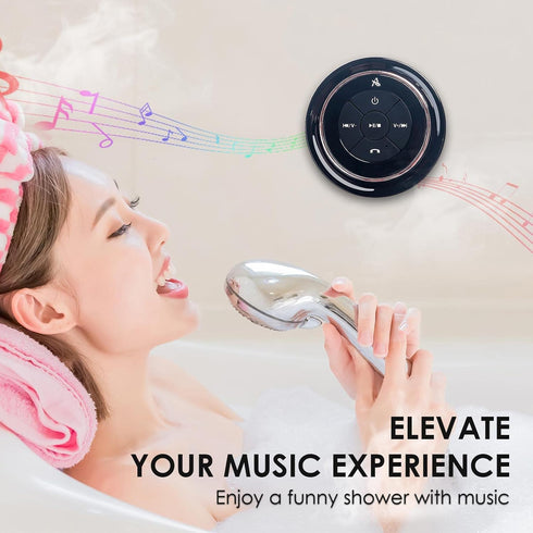 XLEADER Rose Gold Bluetooth Shower Speaker, IPX7 Waterproof Bathroom Speaker with Suction Cup, 15H Playtime, for Girls