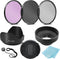 3 Piece Filter Kit (UV-CPL-FLD) + Lens Hood + Cap for Canon, Nikon, Sony, Olympus, Panasonic, Fuji, Sigma (49MM)