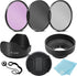 3 Piece Filter Kit (UV-CPL-FLD) + Lens Hood + Cap for Canon, Nikon, Sony, Olympus, Panasonic, Fuji, Sigma (49MM)