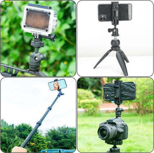 koolehaoda 1/4" 360 Cell Phone Tripod Mount Adapter with Universal Swivel Mini Ball Head, Rotates Adjustable Cell Phone