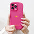 Cute Heart Simple Wave Frame Case for iPhone 13 Pro, Aesthetic Design Solid Color TPU Silicone Slim Cover (Rose Red)
