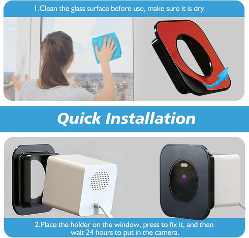 Window Mount for Wyze Cam OG, Strong Adhesive Bracket, Window Holder Through Glass (2 Pack, Camera Not Included)